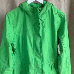 L.L. Bean H2OFF Mesh Lined Lime Green Rain Jacket